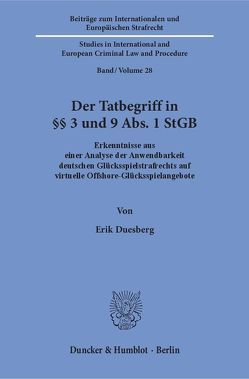 Der Tatbegriff in §§ 3 und 9 Abs. 1 StGB. von Duesberg,  Erik