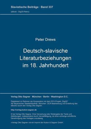 Deutsch-slavische Literaturbeziehungen im 18. Jahrhundert von Drews,  Peter