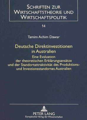 Deutsche Direktinvestitionen in Australien von Dawar,  Tamim Achim