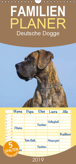Deutsche Dogge – Familienplaner hoch (Wandkalender 2019 , 21 cm x 45 cm, hoch) von Starick,  Sigrid