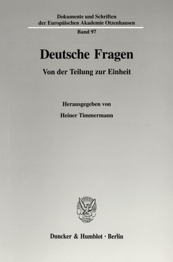 Deutsche Fragen. von Timmermann,  Heiner