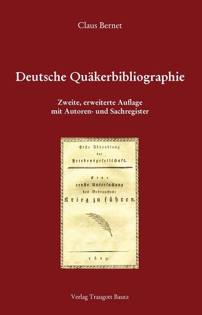 Deutsche Quäkerbibliographie von Bernet,  Claus