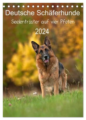 Deutsche Schäferhunde – Seelentröster auf vier Pfoten (Tischkalender 2024 DIN A5 hoch), CALVENDO Monatskalender von Schiller,  Petra