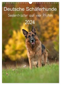 Deutsche Schäferhunde – Seelentröster auf vier Pfoten (Wandkalender 2024 DIN A3 hoch), CALVENDO Monatskalender von Schiller,  Petra