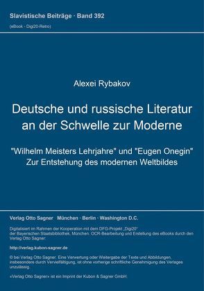 Deutsche und russische Literatur an der Schwelle zur Moderne von Rybakov,  Alexei