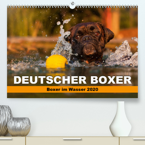 Deutscher Boxer – Boxer im Wasser 2020 (Premium, hochwertiger DIN A2 Wandkalender 2020, Kunstdruck in Hochglanz) von Mielke,  Kerstin