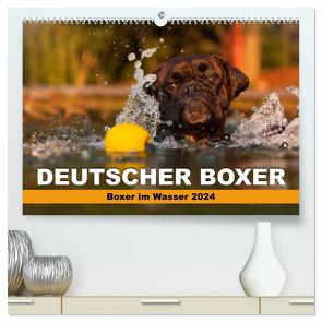 Deutscher Boxer – Boxer im Wasser 2024 (hochwertiger Premium Wandkalender 2024 DIN A2 quer), Kunstdruck in Hochglanz von Mielke,  Kerstin