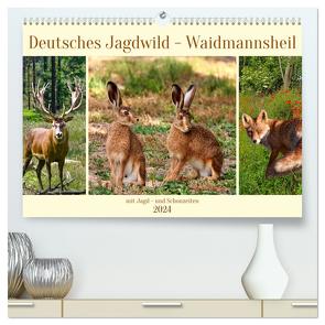Deutsches Jagdwild – Waidmannsheil (hochwertiger Premium Wandkalender 2024 DIN A2 quer), Kunstdruck in Hochglanz von Kleemann,  Claudia