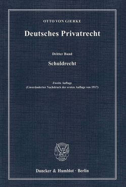 Deutsches Privatrecht. von Gierke,  Otto von