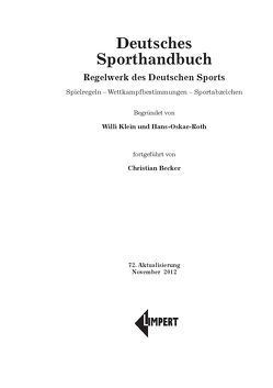 Deutsches Sporthandbuch von Becker,  Christian, Klein,  Willi, Roth,  Hans-Oskar