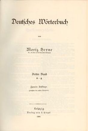 Deutsches Wörterbuch von Heyne,  Moritz
