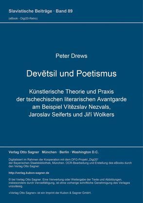 Devětsil und Poetismus von Drews,  Peter