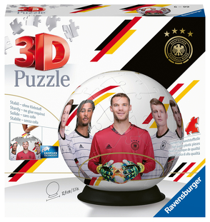 Ravensburger 3D Puzzle 11181 – Puzzle-Ball Die Mannschaft – 72 Teile – Puzzle-Ball zur EM für Fußball Fans ab 6 Jahren