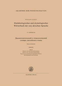 Dialektologisches und etymologisches Wörterbuch der ostjakischen Sprache 15. Lieferung (Abschluß) von Steinitz,  Wolfgang