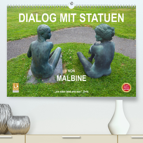 Dialog mit Statuen von Malbine (Premium, hochwertiger DIN A2 Wandkalender 2022, Kunstdruck in Hochglanz) von fru.ch