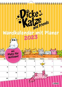 Dicke Katze and friends Wandkalender mit Planer 2023 von Vieweg,  Olivia