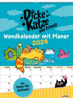 Dicke Katze and Friends – Wandkalender mit Planer 2024 von Vieweg,  Olivia
