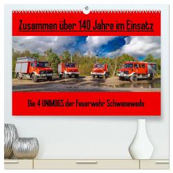 Die 4 UNIMOGS der Feuerwehr Schwanewede (hochwertiger Premium Wandkalender 2024 DIN A2 quer), Kunstdruck in Hochglanz von Jannusch,  Andreas