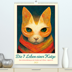 Die 7 Leben einer Katze (Premium, hochwertiger DIN A2 Wandkalender 2023, Kunstdruck in Hochglanz) von Felke,  Sandra