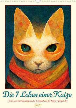Die 7 Leben einer Katze (Wandkalender 2023 DIN A3 hoch) von Felke,  Sandra