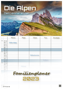 Die Alpen – dem Himmel so nah – 2023 – Kalender DIN A3 – (Familienplaner)