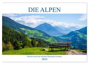 Die Alpen – Wandern durch die schönste Bergregion Europas. (Wandkalender 2024 DIN A2 quer), CALVENDO Monatskalender von Freise,  Gunnar
