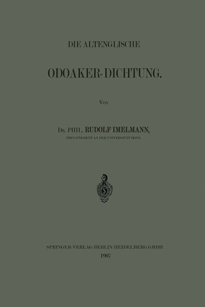 Die Altenglische Odoaker-Dichtung von Imelmann,  Rudolf Hans Robert