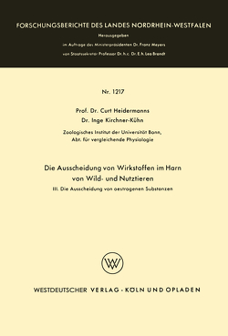 Die Ausscheidung von Wirkstoffen im Harn von Wild- und Nutztieren von Heidermanns,  Curt
