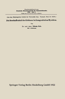 Die Beschaffenheit des Gebisses bei kongenitalem Myxödem von Nelle,  Wilhelm