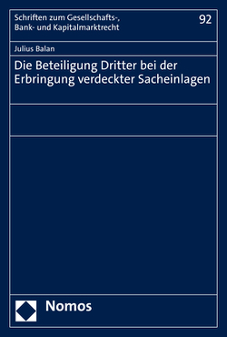 Die Beteiligung Dritter bei der Erbringung verdeckter Sacheinlagen von Balan,  Julius