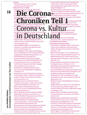 Die Corona-Chroniken Teil 1 – Corona vs. Kultur in Deutschland von Schulz,  Gabriele, Zimmermann,  Olaf