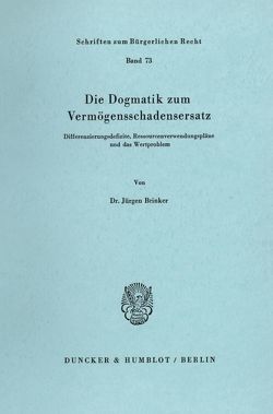 Die Dogmatik zum Vermögensschadenersatz. von Brinker,  Jürgen