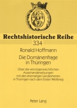 Die Domänenfrage in Thüringen von Hoffmann,  Ronald