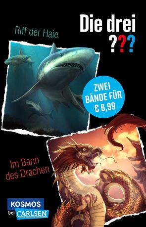 Die drei ???: Doppelband – Enthält die Bände: Die drei ??? und das Riff der Haie / Im Bann des Drachen von Arden,  William, Dittert,  Christoph