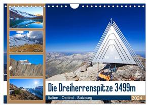 Die Dreiherrenspitze 3499m (Wandkalender 2024 DIN A4 quer), CALVENDO Monatskalender von Kramer,  Christa