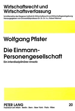 Die Einmann-Personengesellschaft von Pfister,  Wolfgang