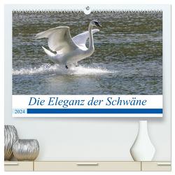Die Eleganz der Schwäne (hochwertiger Premium Wandkalender 2024 DIN A2 quer), Kunstdruck in Hochglanz von Müller Fotografie,  Andreas