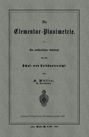 Die Elementar-Planimetrie von Müller,  H