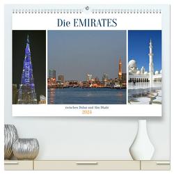 Die EMIRATES zwischen Dubai und Abu Dhabi (hochwertiger Premium Wandkalender 2024 DIN A2 quer), Kunstdruck in Hochglanz von Senff,  Ulrich