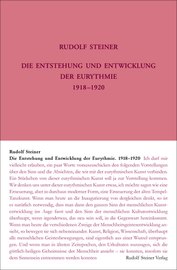Die Entstehung und Entwicklung der Eurythmie 1918-1920 von Hasler,  Stefan, Sam,  Martina Maria, Steiner,  Rudolf