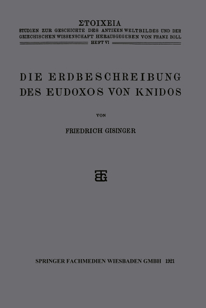 Die Erdbeschreibung des Eudoxos von Knidos von Gisinger,  Friedrich