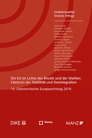 Die EU im Lichte des Brexits und der Wahlen Europarechtstag 2019 von Grabenwarter,  Christoph, Vranes,  Erich