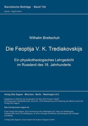 Die Feoptija V. K. Trediakovskijs von Breitschuh,  Wilhelm