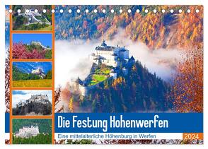Die Festung Hohenwerfen (Tischkalender 2024 DIN A5 quer), CALVENDO Monatskalender von Kramer,  Christa