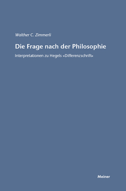 Die Frage nach der Philosophie von Zimmerli,  Walther C
