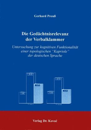 Die Gedächtnisrelevanz der Verbalklammer von Preuss,  Gerhard