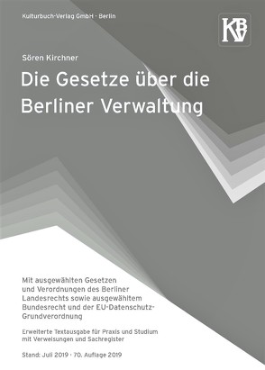 Die Gesetze über die Berliner Verwaltung von Kirchner,  Sören