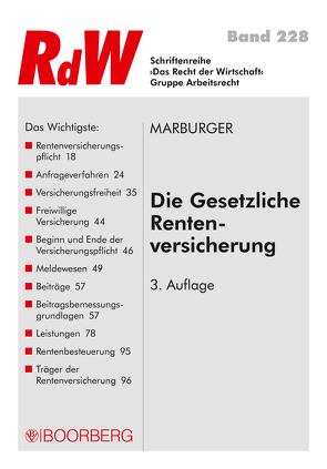 Die Gesetzliche Rentenversicherung von Marburger,  Horst