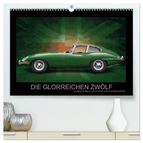 DIE GLORREICHEN ZWÖLF (hochwertiger Premium Wandkalender 2024 DIN A2 quer), Kunstdruck in Hochglanz von Freiwah Oldtimer-Art.de,  Tom