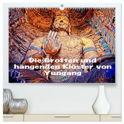 Die Grotten und hängenden Klöster von Yungang (hochwertiger Premium Wandkalender 2024 DIN A2 quer), Kunstdruck in Hochglanz von stegen,  joern